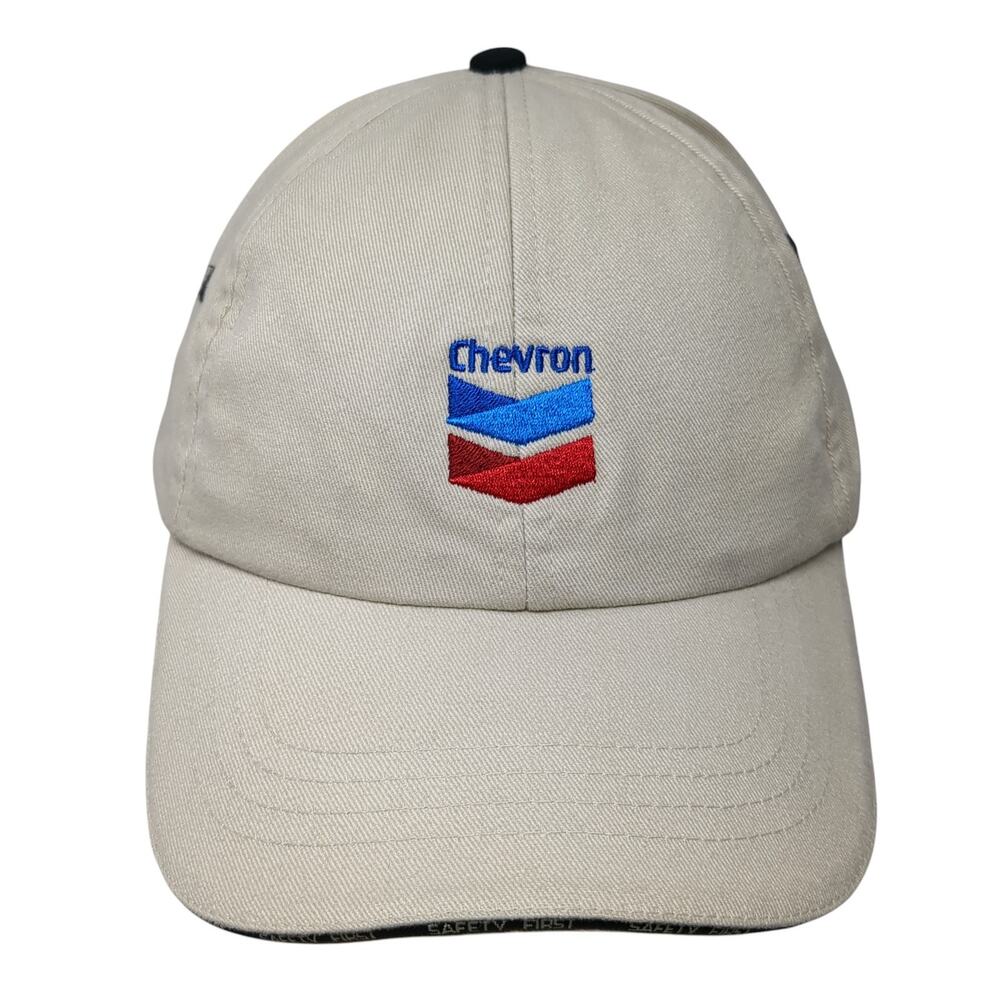 Chevron Strapback Hat Beige One Size The Clear Leader Embroidered
